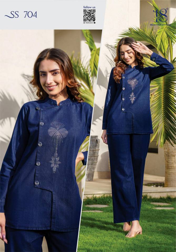 18 Attitude Sho Shaa Vol 7 Denim Cotton Western Party Wear Ladies Top With Bottom Wholesale Shop In Surat